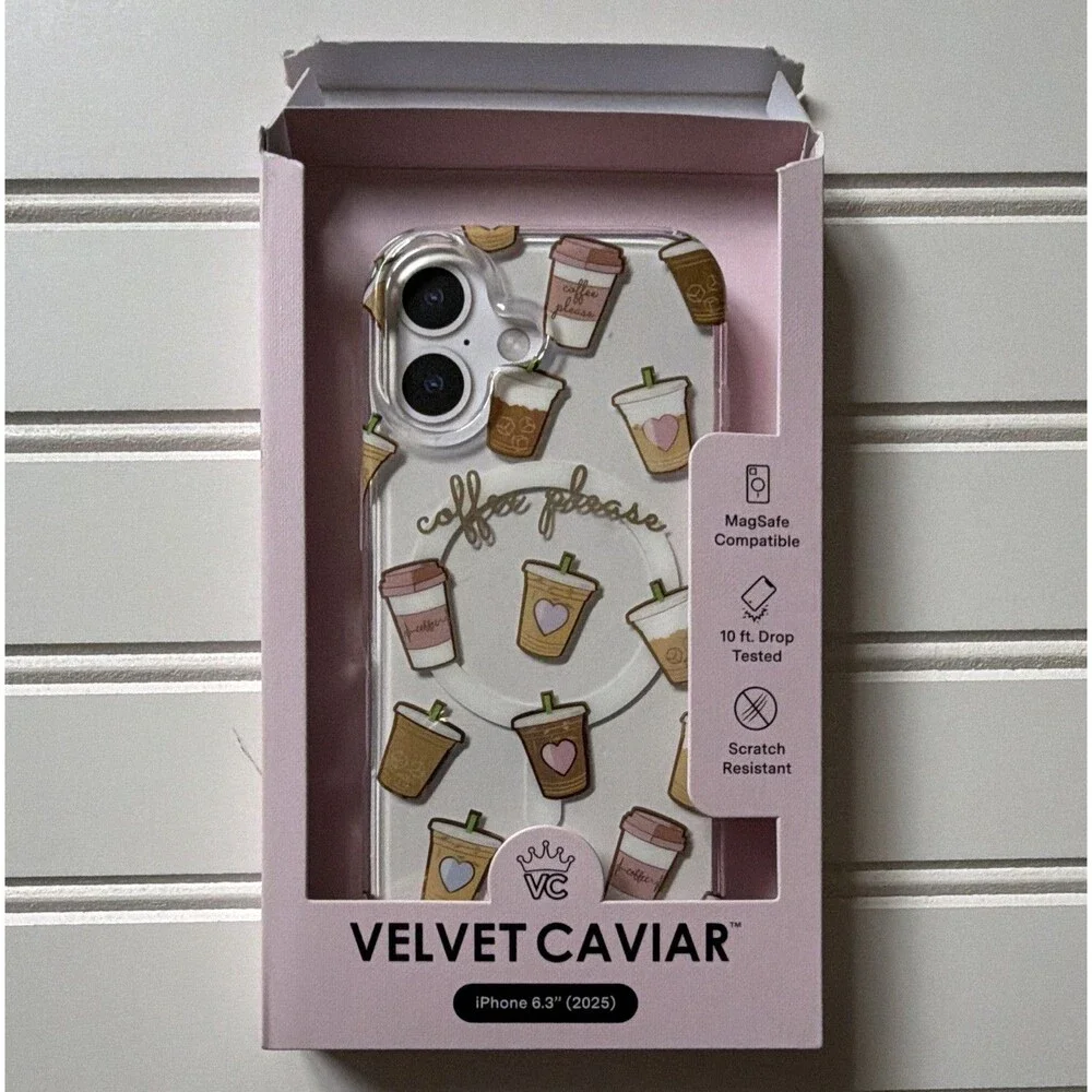 Velvet Caviar Coffee Patterned Back Case MagSafe Scratch Resistant iPhone 6.3